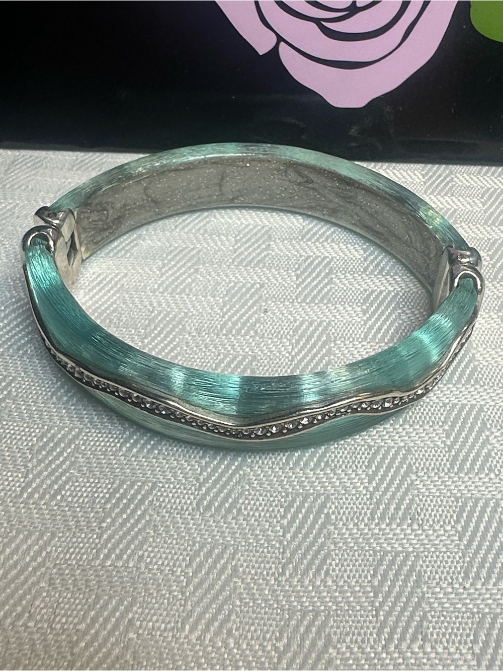 Brighton bangle bracelet lucite topaz oval blue Trinity